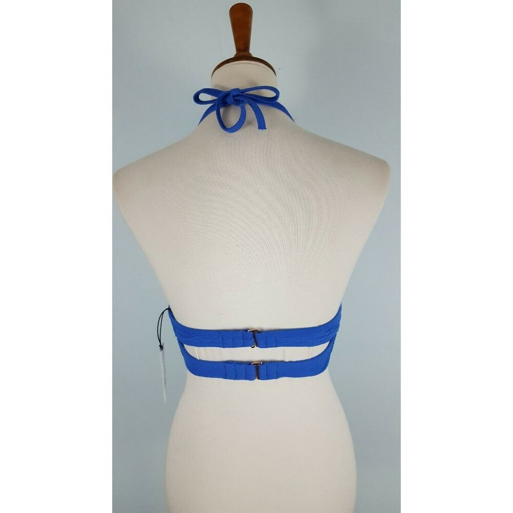 Shade & Shore 36C Textured Twist Front Light Lift Bikini Top Blue - Picture 7 of 9
